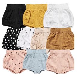 Baby Girls PP Pants Children Casual Summer Hot Shorts Linen Cotton Solid Boy Clothes Kids Sport Panties Infant Underpant 210413