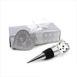 2021 Unique Wedding Gift High Quality K9 Crystal Dice Bottle Stopper Bridal Shower Favors For Male Guests+FREE