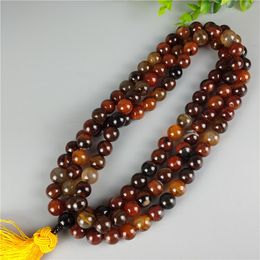 Supply Jewellery Fantasy round Beads 108 PCs Buddha Beaded Necklace Tibetan Style Prayer Beads Fantasy Silk Striped Necklace
