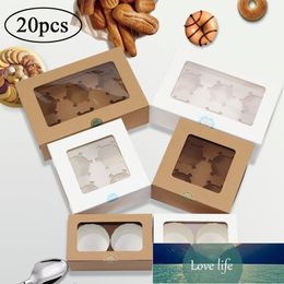 20pcs 2 Grids 4 Grids Cupcake Boxes And Packaging Box Kraft Paper Food Baking Boxes With Clear Window Muffin Boxes With Inserts Factory price expert design Quality