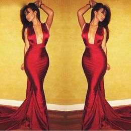 High Quality Burgundy Mermaid Prom Dresses Sleeveless Long Formal Evening Party Gowns Custom Make Plus Size