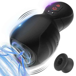 NXY Sex Masturbators Automatic Male Masturbator Penis Pump Glans Trainer Rechargeable Head Vibrator Stimulator Toys for Men 220127