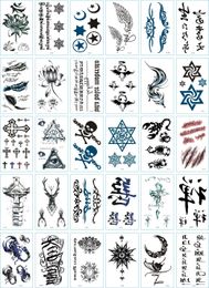 30pcs/set Sexy Temporary Tattoo Sticker Body Art Alphabet Crown Flower Small Pattern Design Waterproof Fake Tatoo for Men Women