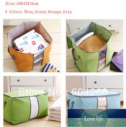 4 Colours Folding Bamboo Charcoal Clothes Quilt Sweater Blanket Closet Transparent Windows Storage Bags Case Box 5Pcs/Lot
