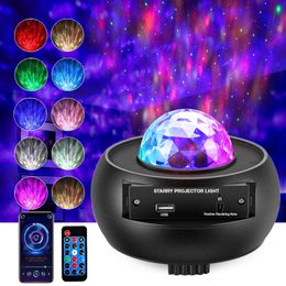 Romantic Starry Sky Night Lights Projector Nightlight Child Blueteeth USB Music Player Star Night Light Colourful Projection Lamp Gifts