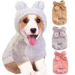 Dog Apparel Classic Clothes Puppy Bear Ear Hooded Pet Jacket Coat Winter Sweater Clothing For Small Dogs Chihuahua #F#40NV2