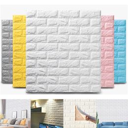 Wall Stickers PCS Self-adhesive Panel 3D Foam Waterproof DIY Wallpaper Living Room Brick Bonding Bathroom Set Home Luxury DecorWall