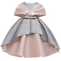 2 Ways Wear Girl Elegant Princess Dress Flower Girl Party Dress For Birthday Kids Girl Ball Gown Wedding Dress Q0716