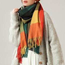 -Schals Marke Decke Schal für Frauen Plaid Black and White Nachahmung Kaschmir Warmstarke lange Pashmina-Tücher Wrap