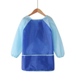 Kids Smock Waterproof Long Sleeve Children Painting Apron with Front Pockets262l