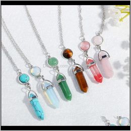 Natural Gemstone Pendants Necklace Opal Rose Quartz Healing Crystals Jewelry For Women Girls Svlw6 Pendant Necklaces Hfjlx