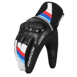 Motorcycle Leather Racing Gloves Protective Moto Riding Enduro Motor Motorbike Glove Biker Male Motocross Tactical Gloves H1022