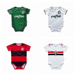 -Jerseys de fútbol Flamengo Sao Paulo Palmeiras Verano bebé mamelucos niño niña mameluco traje trajes de ropa