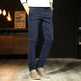 LUKER CMSS Summer autumn men casual pants slim fit straight solid cotton high quality fashion long trousers G3537 210715