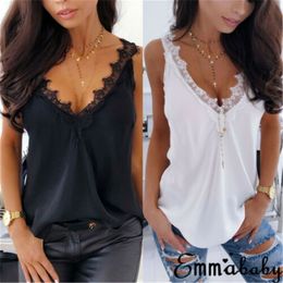 Women Lace Strappy SleevelCamisole Vest Tank Top Silk Cami Satin Effect X0507