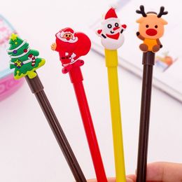 40pcs Gel Pen Cartoon Christmas Neutral Pen for Writing Student Office Pens Stationery Wholesale Gifts Animal Stationary Kids 210330