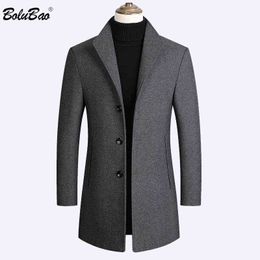 BOLUBAO Brand Men Wool Blends Coats Autumn Winter Solid Colour High Quality Men's Wool Coats Luxurious Wool Blends Coat Male 211122