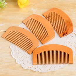 Peach Wood Pocket Beard Hair Comb Handmade Natural Anti Static Wooden Massage Combs Multifunctional Hairs Styling Tool BH5457 TYJ