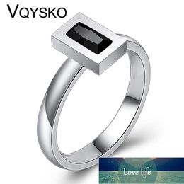 New Fashion Black Square Crystal Brand Jewellery Accessories Ring Wholesale Unique Stainless Steel Rings For Women Factory price expert design Quality Latest Style