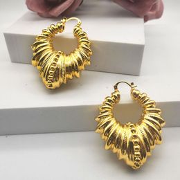 Hoop & Huggie Earrings For Women 24k Gold Plated High Quality Copper Brass Girl's Daily Wear Party African Jewellery