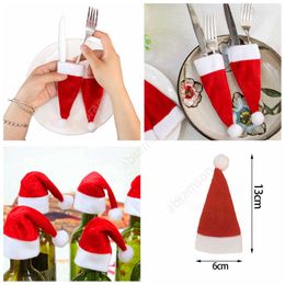 Christmas Wine Bottle Cover Little Hat For Christmas Bottle Decorations Kids Gift Merry New Year Bar Table Decor Supplies cap DHA40
