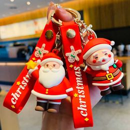 New Fashion Cute Elder Leather Bag Car Keychain Plastic Soft Rubber Doll Pendant Key Holder Ring Accessories Jewellery Gift G1019