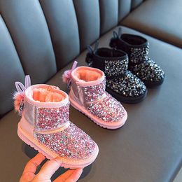 -Дети теплые ботинки мальчики девушки зимние снежные ботинки с мехом 1-6 лет детские снежные ботинки детей мягкая нижняя обувь