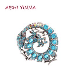 Pins, Brooches AISHI YINNA Explosion Retro Chinese Style Alloy Dragon Brooch Pin Men's Fashion High-End Suit Corsage Accessories Gift