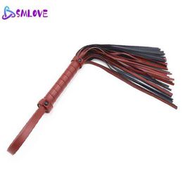 Nxy Sm Bondage Smlove Maroon Whip Bdsm Sex Product Role Playing Flogger Beat Toys for Men Women Adult Slave Game Flirting Accessories 1223