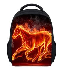 Backpack Crazy Horse Pattern Preschool For Boys Fire Design Cool Animals Backpacks Mochila