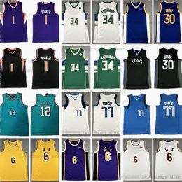 Jugend Jungen Herren Basketball 12 JaMorant James Trikots New Kids Stitched 1 DevinBooker 30 StephenCurry 34 GiannisAntetokounmpo 77 LukaDoncic Trikot