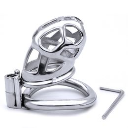 Massage F88 Male Chastity Device Cock Ring With Screw Lock Hidden Design Stainless Steel Metal Penis Protection Cage For Men Adult Toy