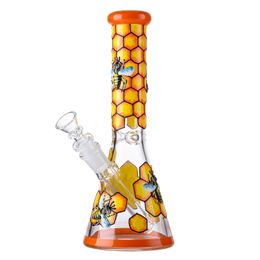 18.8mm bowls for bongs Australia - Straight Tube Hookahs Bee Style Glass Bongs 9 Inch Oil Dab Rig Mini Rigs Beaker Bong With Bowl 5mm Thick Water Pipes 18.8mm Female Joint