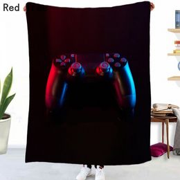 Teens Gamepad Plush Bed Throw Blanket Kids Video Game Carpet Cover Gaming Joystick Flannel Blankets Modern Gamer D-Pad Design