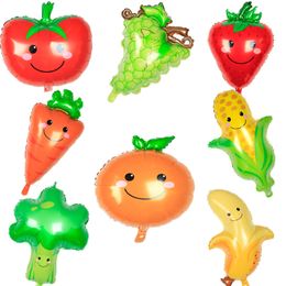 Summer Fruit and Vegetable Shaped Aluminum Film Balloons Wedding Birthday Party Children's Cartoon Balloon Gifts Banana carrot apple strawberry shape