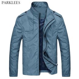 Casual Mens Jackets Spring Autumn Solid Colour Mens Outwear Stand Collar Slim Fit Men Bomber Jackets Plus Size Men Coat 5XL 210524