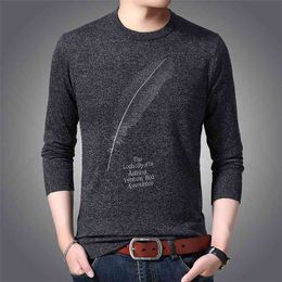 Модный бренд свитер для мужской пуловер O-шеи тонкий подходящий перемычки вязаный белье теплый зимний корейский стиль повседневная мужская одежда 210818