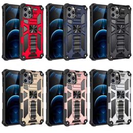 Magnetic kickstand case for iPhone 13 12 pro max 11 XR XS 6 7 8 Plus S21 Ultra S20 Hybird Armour case