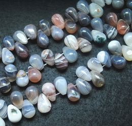 46PCs Nature Brasilian Agate Teardrop Size 8x12mm Top ing Natural Gem Stone för armband gör lösa pärlor