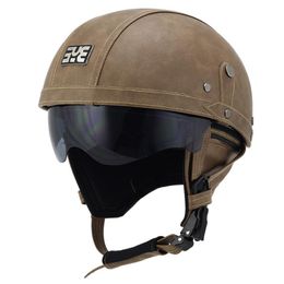 Motorcycle Helmets Unisex Helmet Safety Single Lens Sunshade Retro Half