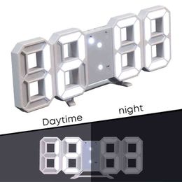 Household 3D Large LED Digital Wall Clock Living Room Decoration Date Time Celsius Nightlight Display Table Reloj De Pared 211112