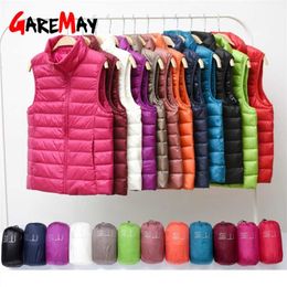 GareMay Winter women's Down Vest Fashion Female Sleeveless Coat Ladies Jacket Warm Plus Size for Women s 211018