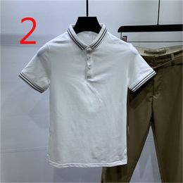 Summer men's V letter Colour matching ice silk half-sleeved thin round neck T-shirt 210420