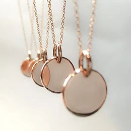 925 Sterling Silver Rose Gold Coin Necklace Letters Choker Pendant Collier Femme Collares Vintage Jewellery boho