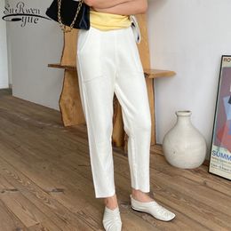 Warm Thicken Wollen Pants Women Autumn and Winter Casual Pocket Capris Wide Leg Trousers Knitted Chic Harem 11069 210427