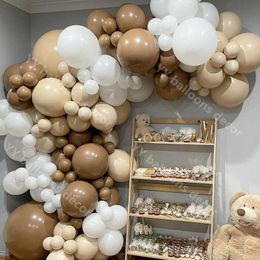 brown baby shower decorations NZ - Baby Shower 142pcs Balloons Garland Brown Mama To Be Later Balloon 5-18inch Happy Birthday Double Apricot New Year Decoration X0726