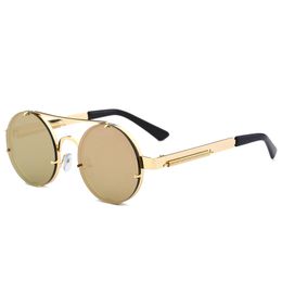 Steampunk Sunglasses Fashion Personality Spring Leg Sun glasses Tide Color Film Reflective Eyewear