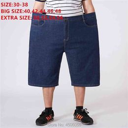 Men Shorts Denim High Waist Summer Short Jeans Loose Masculino Mens Homme Oversized Big Plus Size 48 50 52 54 56 Bermuda 210806