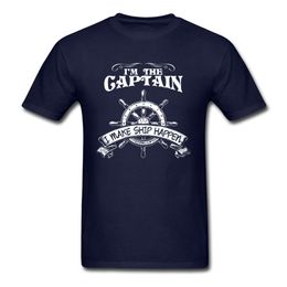 Pirate T Shirt Hombres Soy el Capitán I Hago que ocurre una nave Camiseta Diseño personalizado Ropa Masculina Blue Blue Tops 210706