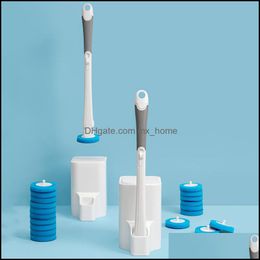 Toilet Brushes & Holders Bathroom Aessories Bath Home Garden Disposable Brush Cleaning No Dead Angle Flushing Household Artifact Set J0831 D
